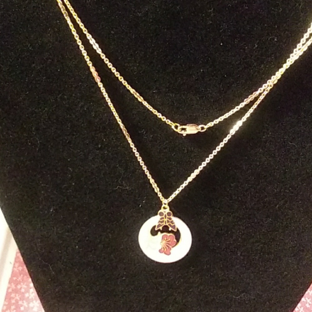 EMANEL PENDENT AND CHAIN AND CHAIN Hand/made